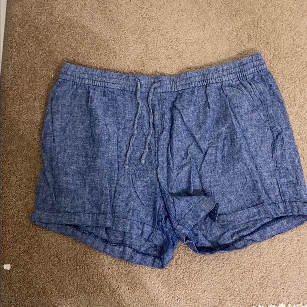 Blue linen shorts